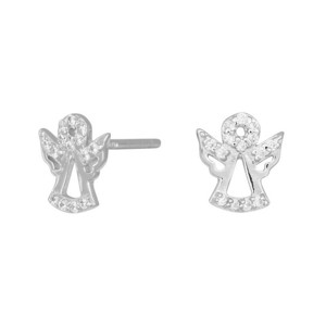 Nordahl - sølv øreringe med engle og zirkonia